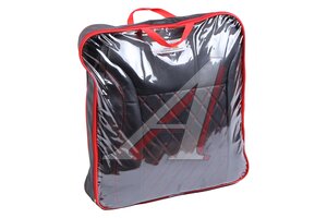 Авточехлы универсальные экокожа черно-красные (11 предм.) Atom Leather Ромб CARFASHION 11124