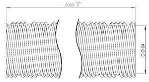 Гофра отопителя автономного (выхлоп газов) (d=24 L=2000) (нерж.) DINEX 95282, 1987633002