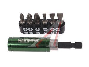 Набор бит 1/4" PH1-3 с держателем 7 предметов WHIRLPOWER 27124004, 96-0207