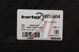 Диск тормозной MITSUBISHI Pajero Sport (15-) задний (1шт.) KORTEX KD0604, BG5035C, 4615A224