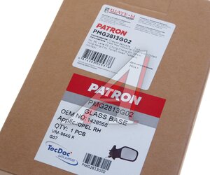 Элемент зеркальный OPEL Corsa D правый сферический с подогревом PATRON PMG2813G02, 6472424, 13187628