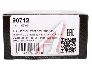 Датчик АБС TOYOTA Land Cruiser 120,150,200 колеса переднего правого MEAT&DORIA 90712, 89542-60050