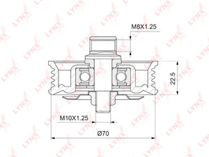 Ролик приводного ремня TOYOTA натяжителя кондиционера LYNX PB5045, PB-5045, 88440-60060