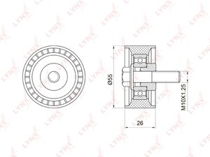 Ролик опорный ВАЗ-2170 ремня ГРМ мелаллический LYNX PB3012, CMS172, 21126-1006135