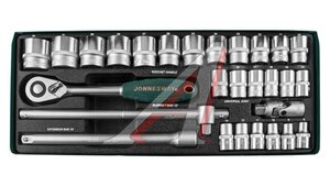Набор JONNESWAY торцевых головок 1/2 8-34мм 28пр S04H4728S