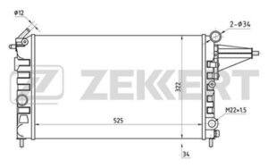 Радиатор охл ZEKKERT MK-1014 OPEL VECTRA A ### MK-1014