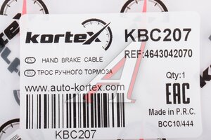 Трос стояночного тормоза TOYOTA Rav 4 (00-) левый KORTEX KBC207, 46430-42070