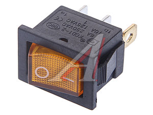 Выключатель клавиша 12V 15A желтый с подсветкой мини REXANT 36-2172