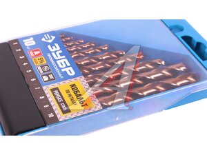 Набор сверл по металлу 1.0-10.0мм HSS Cobalt (10шт.) ЗУБР 29626-H10_z01