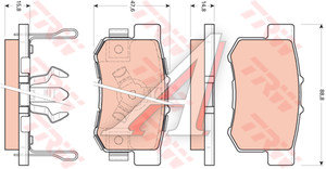 Колодки тормозные HONDA Accord (2.4) (08-), CR-V (2.2) (05-06) задние (4шт.) TRW GDB3438, 43022-TL0-G51