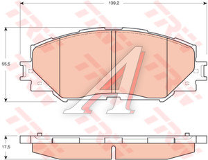 Колодки тормозные TOYOTA Auris (06-12) (Япония),Corolla (07-13) передние (4шт.) TRW GDB3425, 04465-12610/04465-42160