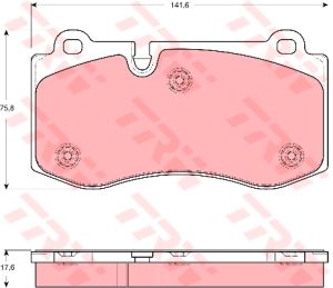 Колодки тормозные MERCEDES W221, W211, C219, C216, R230 передние (4шт.) TRW GDB1667, A0044206220