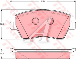 Колодки тормозные ЛАДА Vesta,Largus RENAULT Logan,Clio NISSAN Micra,Note передние (4шт.) TRW GDB3332, D1060-AX61F/D1060-AX61A/7701208422/410608481R
