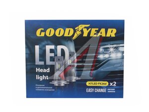 Лампа светодиодная 12/24V H7 PX26d бокс (2шт.) GOODYEAR GY017001