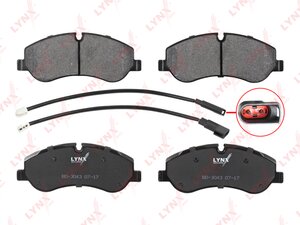Колодки тормозные FORD Transit (14-) передние (4шт.) LYNX BD-3043