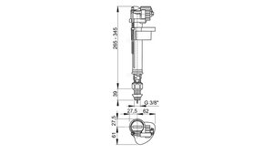 Клапан шаровой 3/8" металлический нижний A18 3/8