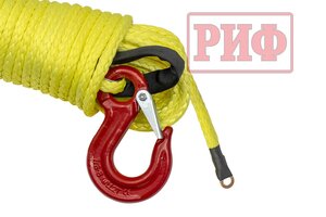 Трос для лебедки 5.9т 23м-8мм синтетический готовый с крюком РИФ ROPE8MM15M