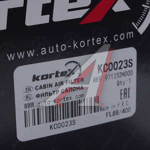 Фильтр воздушный салона HYUNDAI Elantra (06-),i30 (12-) KIA Ceed (12-) угольный KORTEX KC0023S, LA447, 97133-2H001