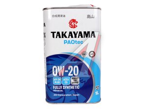 Масло моторное TAKAYAMA PAOTEC 0W20 C5 1л 6056033, TAKAYAMA 0W20