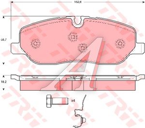 Колодки тормозные LAND ROVER Discovery,Range Rover Sport передние (4шт.) TRW GDB1631