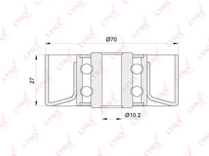 Ролик приводного ремня PEUGEOT 206 (98-) CITROEN Xsara (99-) натяжителя LYNX PB7096, PB-7096