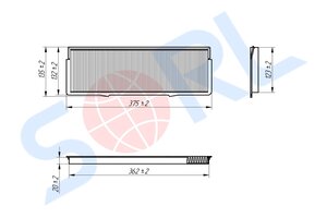 Фильтр воздушный салона SCANIA P,R series SORL RL1109AB41, LA502/CU37001/SFC13500, 1913500/1770813