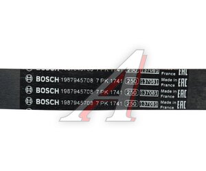 Ремень приводной поликлиновой 7PK1741 BOSCH 1987945708, 7PK1741