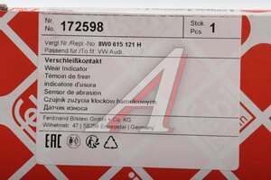 Датчик износа тормозных колодок AUDI A4 (15-) передний (1шт.) FEBI 172598, 8W0615121H