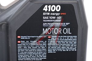 Масло моторное MOTUL 4100 SYN-NERGY SPEC 10W40 п/синт.4л 113911, MOTUL 10W40/108644/111693/109462/112933/108645/113214/113909/113911