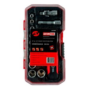 Набор головок торцевых и бит 1/4" 27 предметов АВТОМTOOL 54027