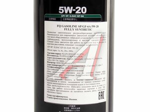 Масло моторное FQ FULLY SYNTHETIC SP/GF-6A 5W20 1л 4580041492003, FQ 5W20
