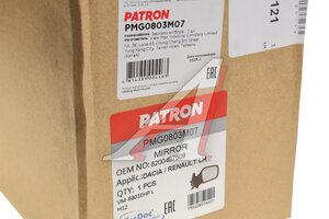 Зеркало боковое RENAULT Sandero (07-) левое PATRON PMG0803M07, 6125594, 963023520R