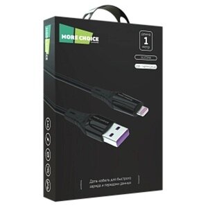 Кабель iPhone (5-) 2.4A 1м MORE CHOICE K35i/К35л Black
