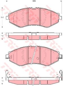 Колодки тормозные DAEWOO Nexia, Nubira CHEVROLET Lacetti (03-) передние (4шт.) TRW GDB3347, GDB3216/GDB3347, 96253382/96245178/96253367