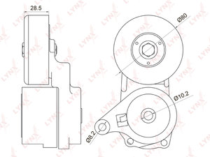 Ролик приводного ремня MITSUBISHI Lancer (-07) натяжителя LYNX PT3024, VKM65009, MN149179