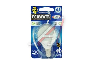 Лампа светодиодная E14 P45 4.7W 230V ECOWATT 418249, 4000K E14