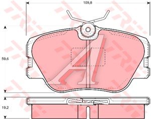 Колодки тормозные MERCEDES W201 (84-93), W124 (93-95), W124 (2.0/3.0/D/TD) передние (4шт.) TRW GDB818, 0004209920