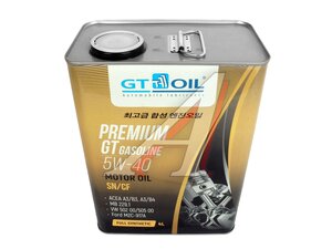 Масло моторное GT Gasoline 5W40 4л GT 5W40, GT OIL 5W40
