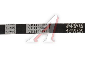 Ремень поликлин KORTEX KDB344STD, 4PK750