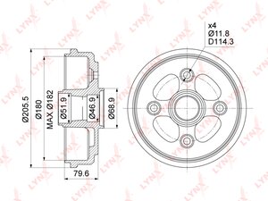 Барабан торм. LYNX BM-1017 MATIZ 98- шт BM-1017