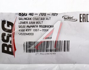 Болт HYUNDAI Porter рычага переднего (сход-развала) BSG BSG40700109, 54532-4B000
