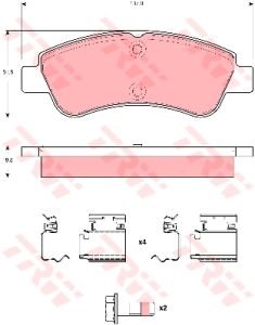 Колодки тормозные PEUGEOT Partner, 207, 307, 1007 CITROEN C4, Berlingo передние (4шт.) TRW GDB1677, GDB1677/GDB1563/GDB1463, 425218/425240/425221/425259
