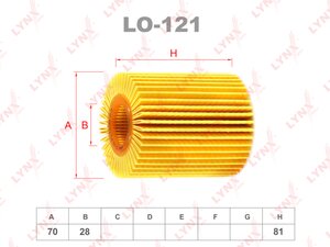 Фильтр масляный TOYOTA Land Cruiser Prado 150 (4.0) LEXUS LS460 LYNX LO121