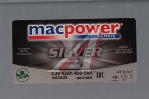 Аккумулятор MACPOWER ASIA 42А/ч обратная полярность SMF42B19R, 6СТ42(0)