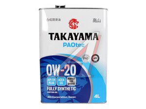 Масло моторное TAKAYAMA PAOTEC 0W20 C5 4л 6056036, TAKAYAMA 0W20