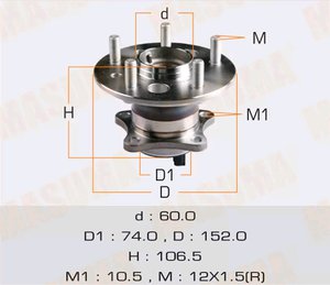 Ступица TOYOTA Camry (V50) задняя правая MASUMA MW-11527, 42450-33030