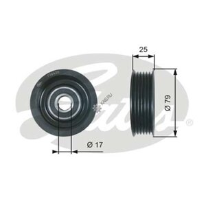 Ролик приводного ремня MAZDA 2,3 (03-) (1.3/1.6) натяжителя GATES T36420, Z601-15-940