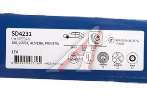 Диск тормозной NISSAN Almera (N16),Primera (P11) передний с АБС (1шт.) SANGSIN SD4231, DF4169, 402062F500