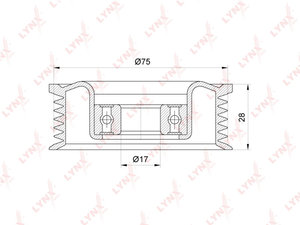 Ролик приводного ремня MAZDA 2,3 (03-) (1.3/1.6) натяжителя LYNX PB7233, Z601-15-980D
