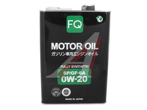 Масло моторное FQ FULLY SYNTHETIC SP/GF-6A 0W20 4л 4580041491204, FQ 0W20